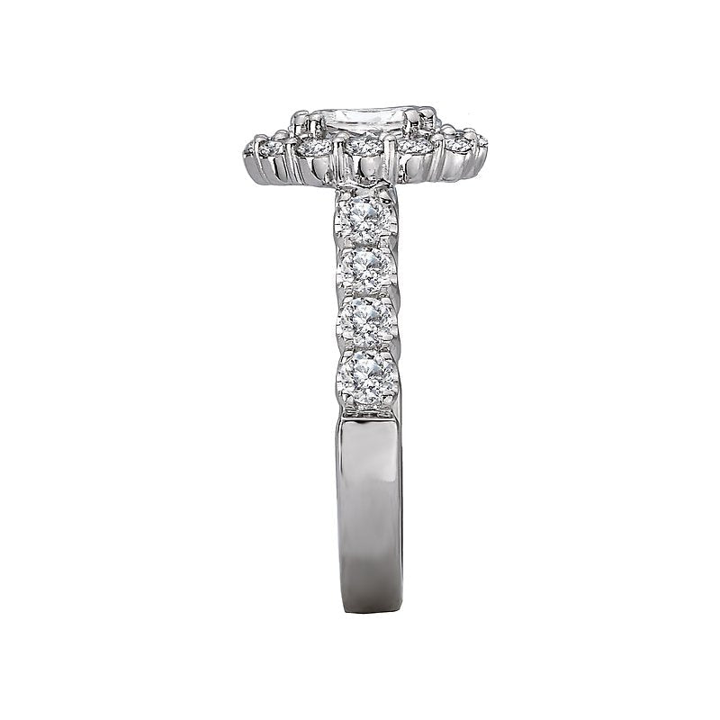 Orbelle Oval Halo Semi-Mount Lab Grown Diamond Ring in 14K White Gold
