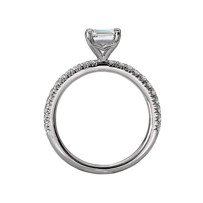 Orbelle White Gold French Pave Diamond Semi-Mount Ring