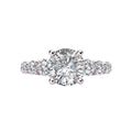 Orbelle Lab Grown Diamond Band Semi-Mount Engagement Ring - Bandora 14K White Gold Round Stone