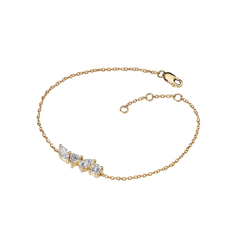 Chic 14K Yellow Gold Lab Grown Diamond Bracelet