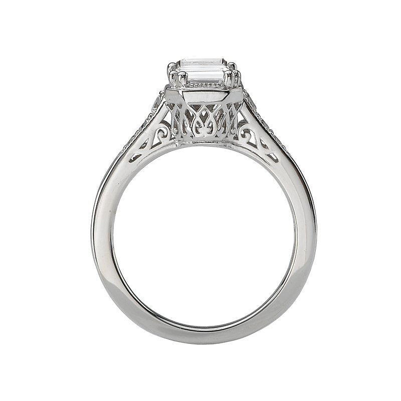 Orbelle Bandora Halo Diamond Semi-Mount Ring in 18K White Gold