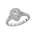 Orbelle Petite Halo Diamond Ring in 14K White Gold with 1/2 ct Pear Center