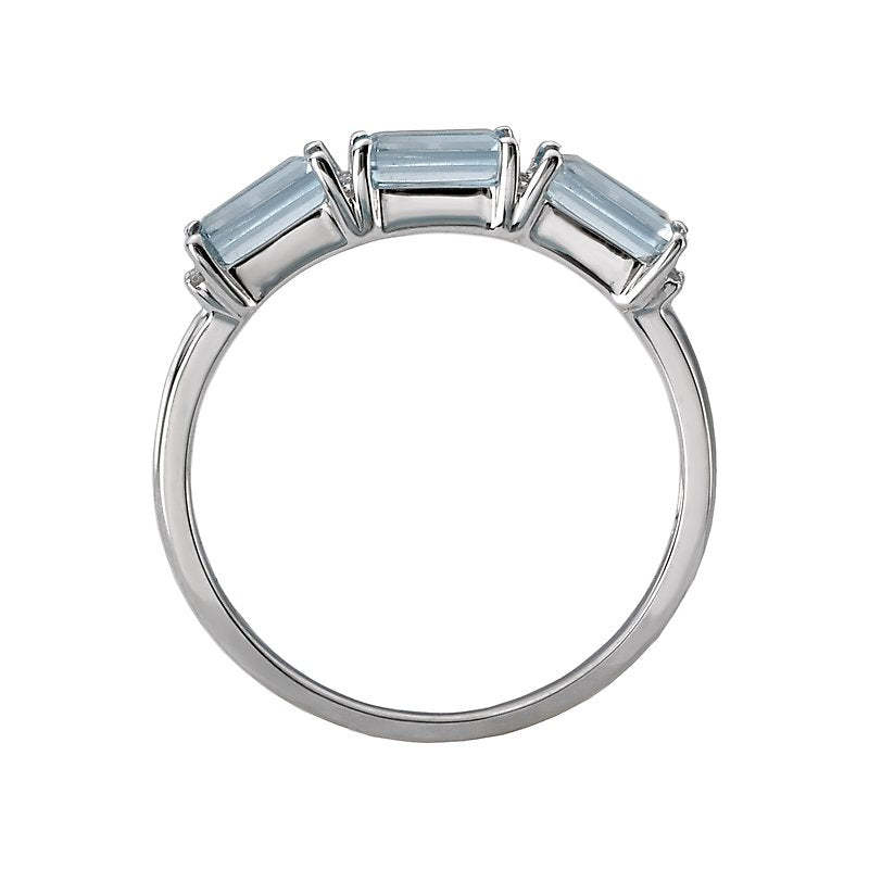 Luxora 14K White Gold Blue Topaz and Diamond Fashion Ring
