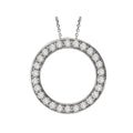 Aurenza Classics CZ Circle Necklace in 14K White Gold