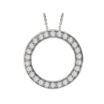 Aurenza Classics CZ Circle Necklace in 14K White Gold
