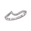 Orbelle Curved Wedding Band in 18K White Gold with Round Diamonds
