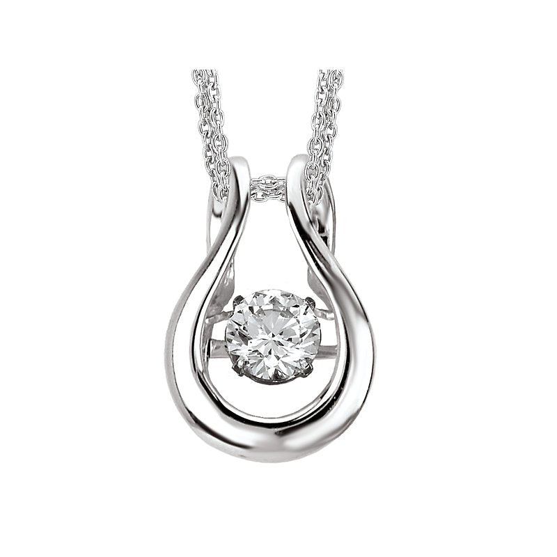 Luxora Ladies 14K White Gold U-Shaped Diamond Pendant