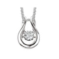 Luxora Ladies 14K White Gold U-Shaped Diamond Pendant
