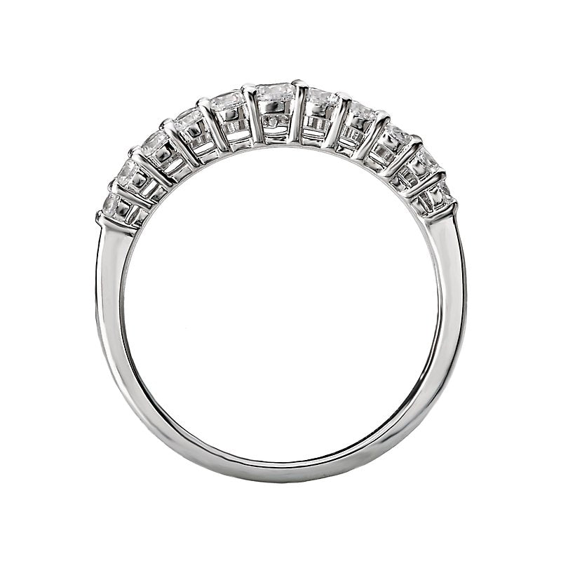 Luxora Classic 14K White Gold Diamond and Sapphire Ladies Fashion Ring