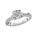 Orbelle 3-Stone White Diamond Semi-Mount Engagement Ring in 14K White Gold