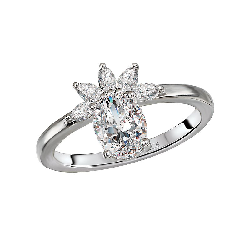 Bandora 14K White Gold Marquise Diamond Semi-Mount Engagement Ring