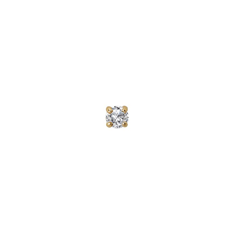 Luxora 14K Yellow Gold Cartilage Earring with 2mm Round Cubic Zirconia Stone