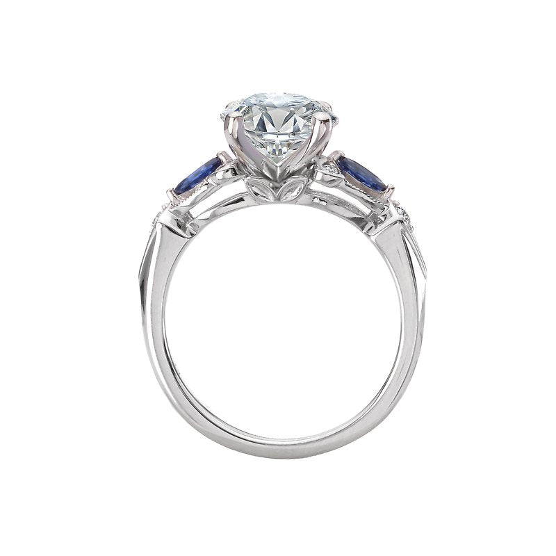 Orbelle Diamond and Sapphire Semi-Mount Engagement Ring - Bandora 14K White Gold Ring