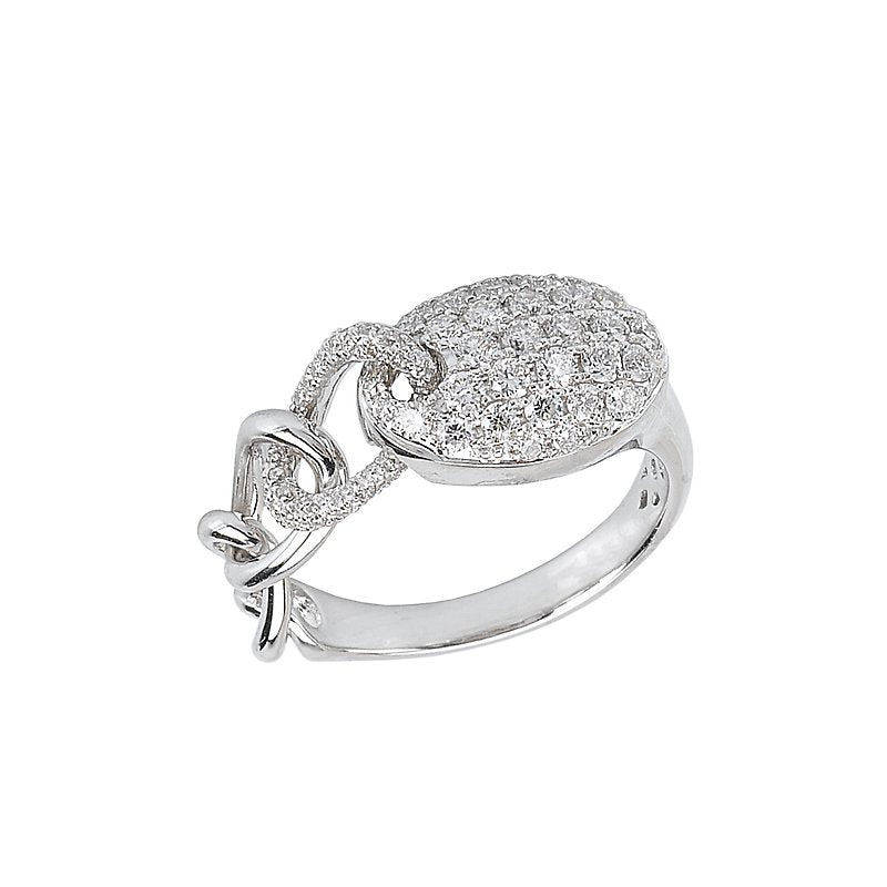 Luxora Oval Shape Diamond Pave Ring in 14K White Gold