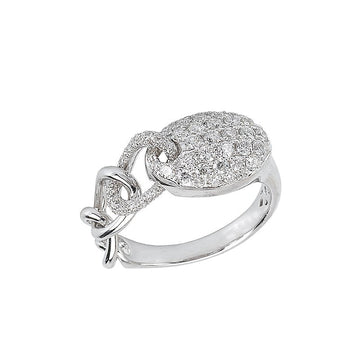 Luxora Oval Shape Diamond Pave Ring in 14K White Gold