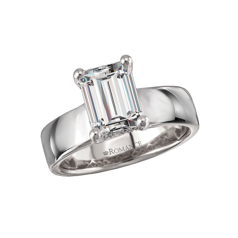 Orbelle 14K White Gold Hidden Halo Diamond Engagement Ring