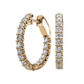 Luxora 14K White Gold Diamond Hoop Earrings | Classic In & Out Style