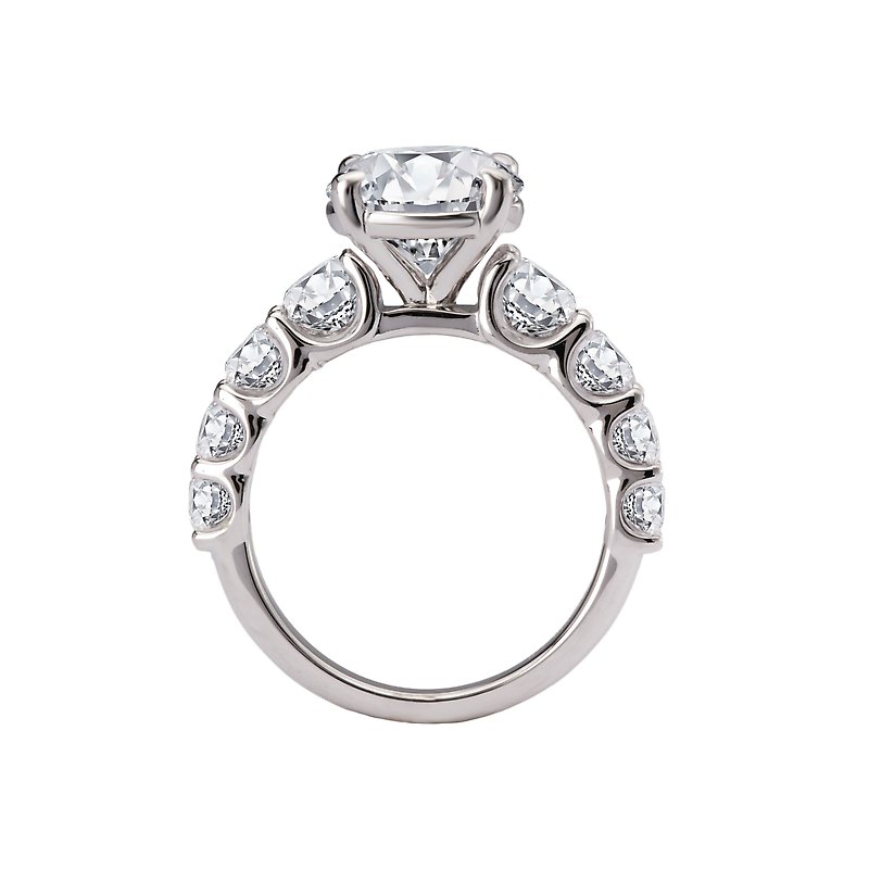 Orbelle Diamond Band Semi-Mount Engagement Ring | Bandora 14K White Gold Round Stone