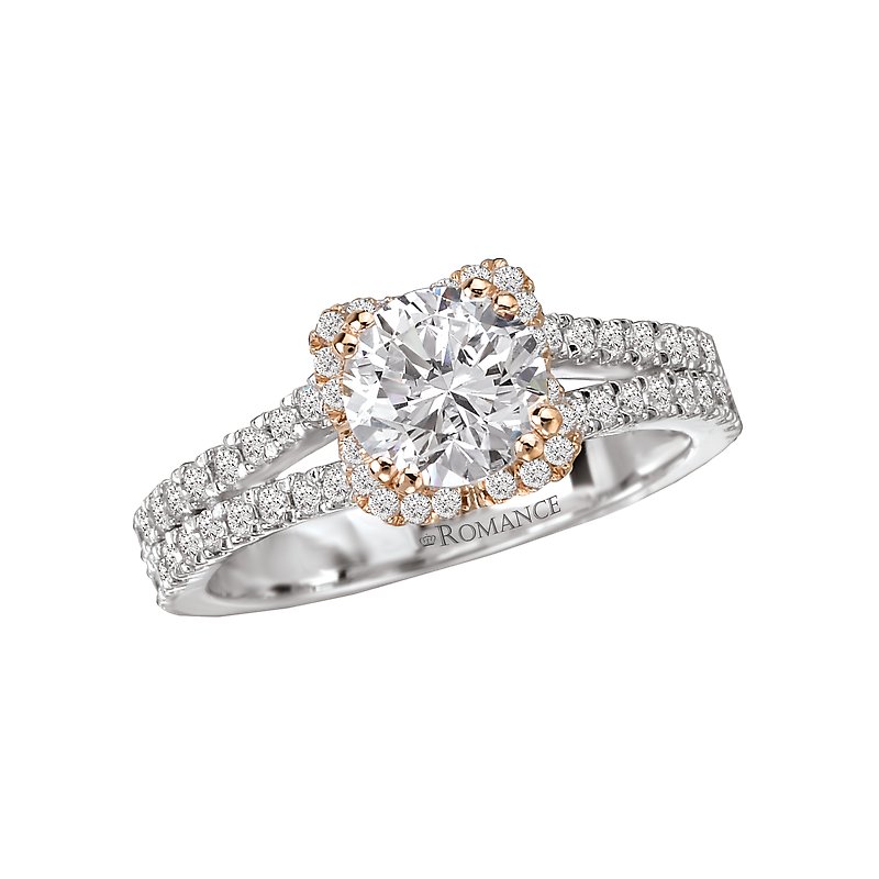 Orbelle Two Tone Halo Diamond Engagement Ring Semi-Mount