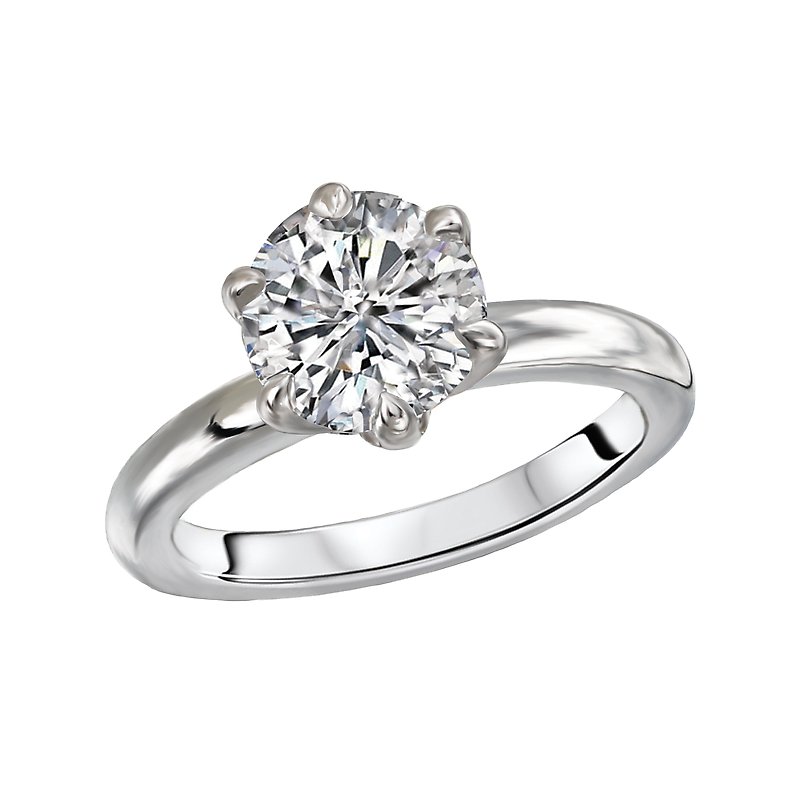 Aurenza Bandoras 14K White Gold Solitaire Diamond Engagement Ring Semi-Mount