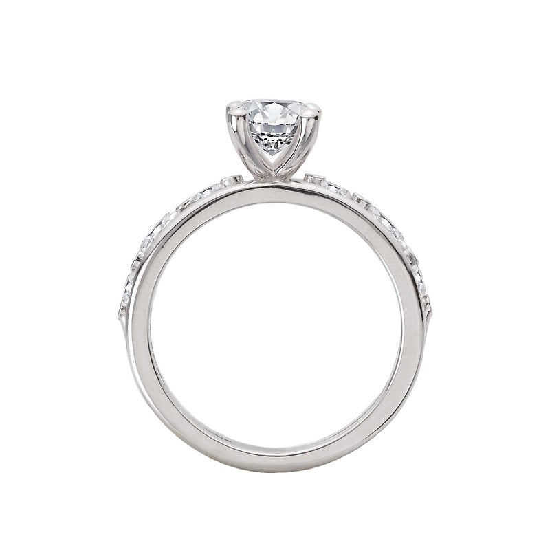 Orbelle Three Row Semi-Mount Diamond Engagement Ring in 14K White Gold