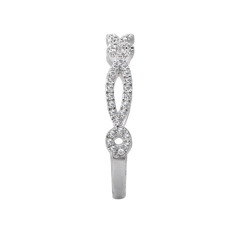 Luxora 14K White Gold Round Diamond Ladies Fashion Ring (D. 1/4 carat total weight)