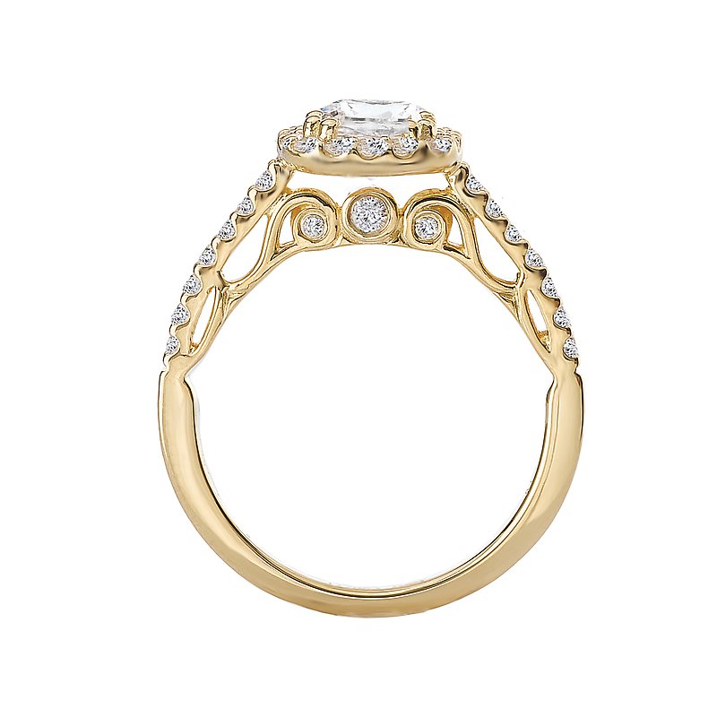 Orbelle Halo Diamond Ring Semi-Mount in 18K Yellow Gold