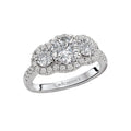 Orbelle 3 Stone Semi-Mount Diamond Engagement Ring in 14K White Gold