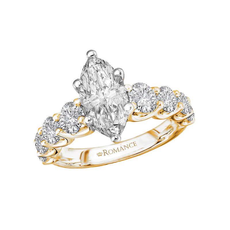 Orbelle 14K Yellow Gold Diamond Marquise Semi-Mount Engagement Ring