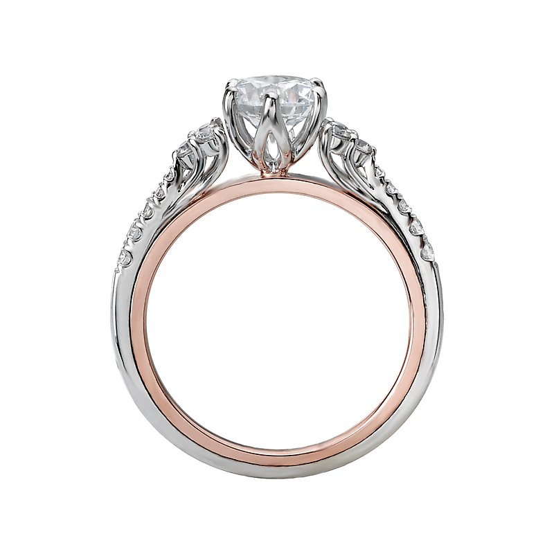 Orbelle Two Tone Semi-Mount Diamond Ring - 14K White and Rose Gold