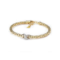 Luxora Popcorn Flexible Bangle Bracelet with Diamonds - 14K Yellow Gold