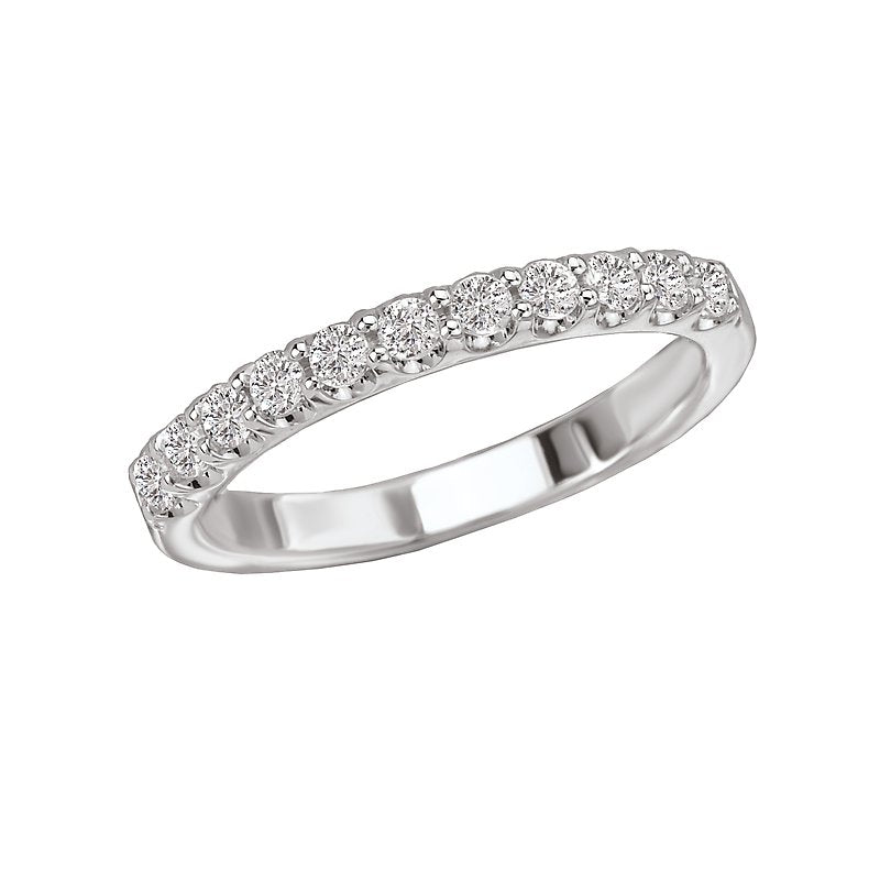 Aurenza Classics Diamond Ring Guard - 14K White Gold Wedding Band with Round Diamonds