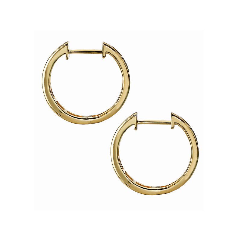 Luxora 14K Yellow Gold Round Diamond Hoop Earrings (D 1/2 carat total weight)