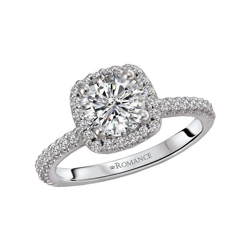 Bandora 14K White Gold Halo Semi-Mount Diamond Ring