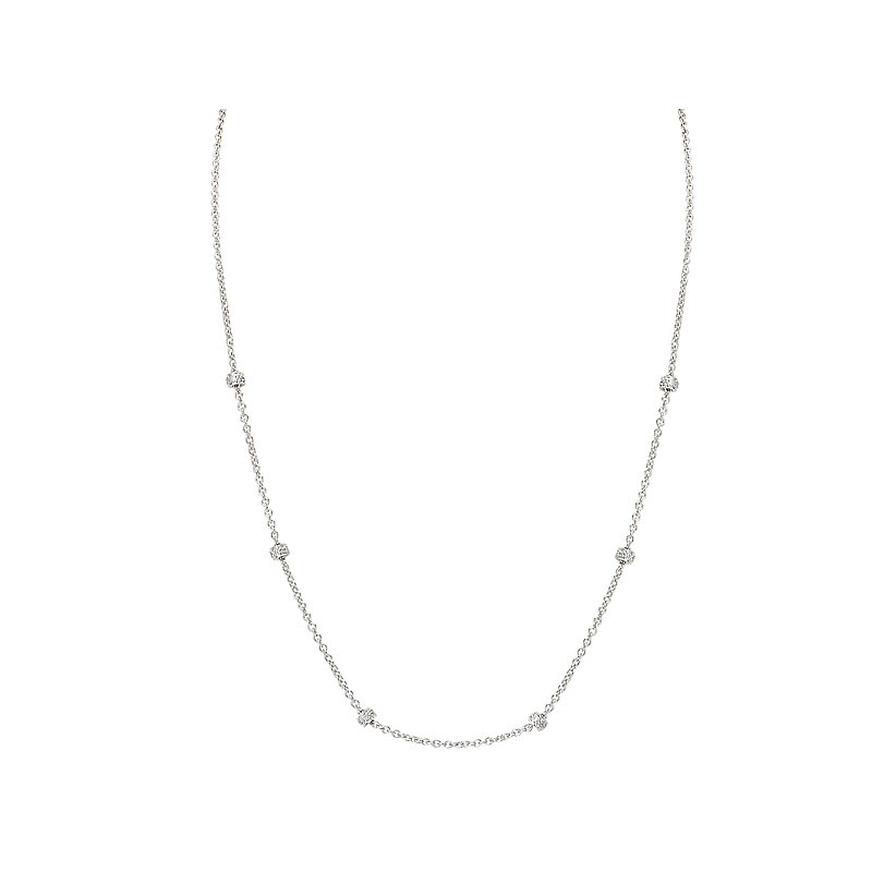 Luxora Ladies Diamond Necklace - 14kt White Gold Adjustable Lariat Style