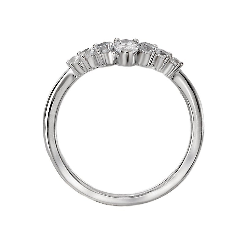 Luxora Diamond Nesting Band - 14K White Gold Oval Pear Shaped Diamond Ring