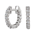 Luxora 14K White Gold Round Diamond Huggie Earrings