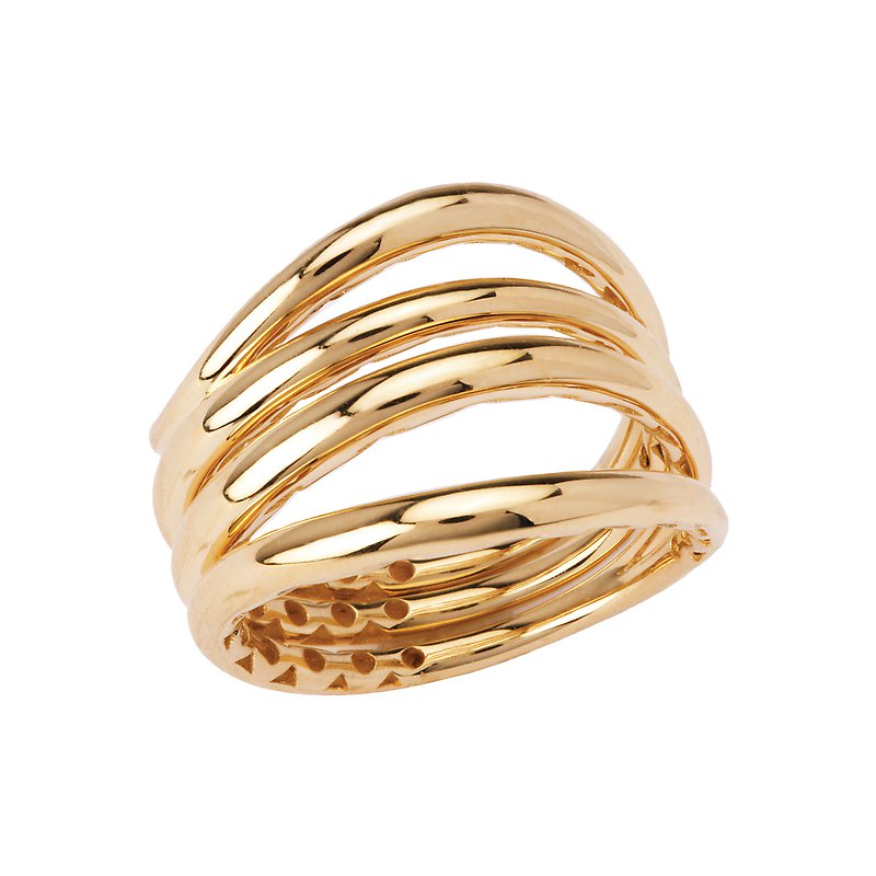 Luxora 14kt Gold Spiral Fashion Ring - 4 Row Twist Design