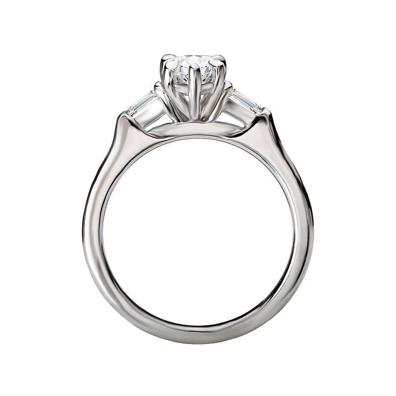 Orbelle 3-Stone Lab Grown Diamond White Gold Pear Shape Semi-Mount Engagement Ring