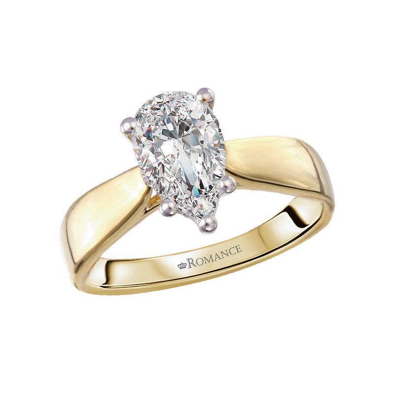Orbelle Diamond Semi-Mount Hidden Halo Engagement Ring in 14K Yellow Gold