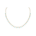 Luxora Italian 14kt Turquoise Fringe Necklace - Adjustable Lariat Style