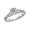 Glemera Bandora Braided Shank Diamond Ring Semi-Mount in 14K White Gold