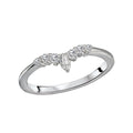 14K White Gold Nesting Band with Lab Grown Diamond Marquise Shape