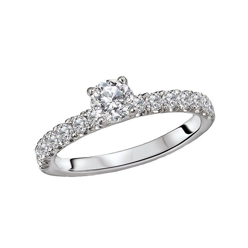 Glemera Diamond Semi-Mount Engagement Ring in 14K White Gold