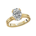 Orbelle Double Ring Band 14K Yellow Gold Oval Diamond Engagement Ring
