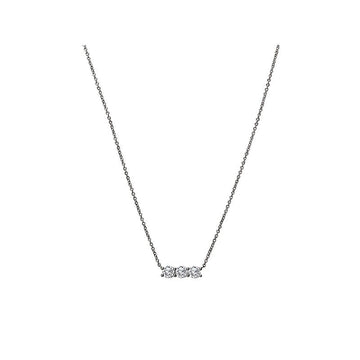Aurenza Classics Lab Grown Diamond Fashion Necklace | 14K White Gold Adjustable Rollo Chain