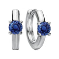 Luxora Ladies Fashion Sapphire Huggie Earrings in 14K White Gold