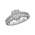 Orbelle Split Shank Semi-Mount Diamond Ring | 18K White Gold Halo Ring