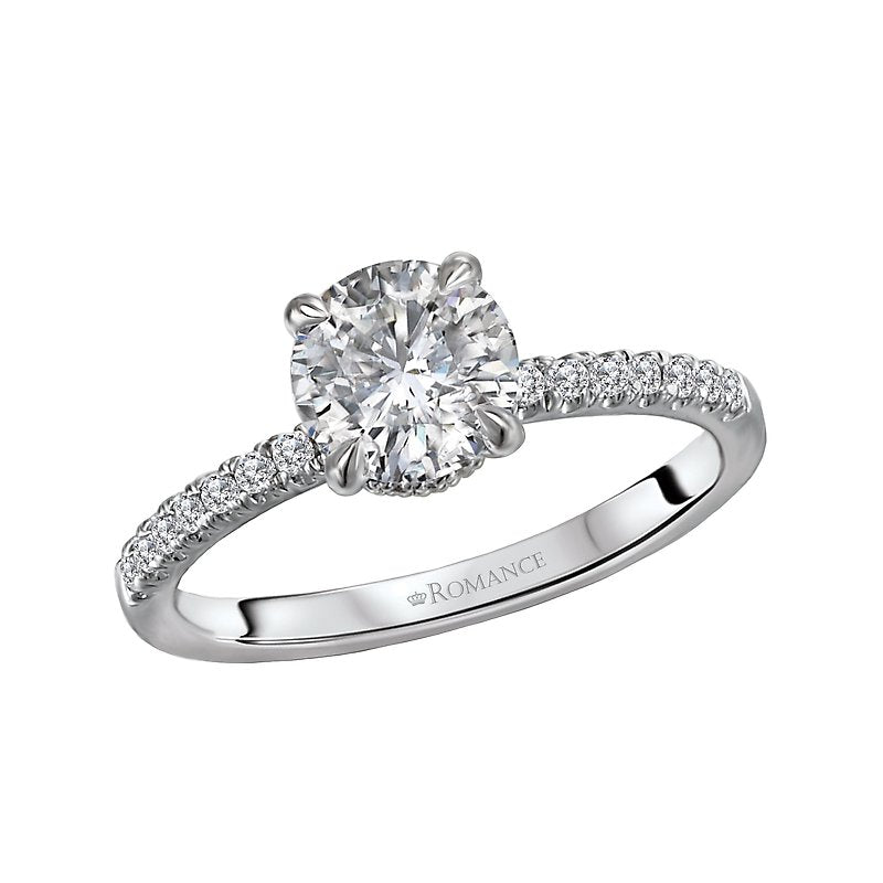 Bandora 14K White Gold Semi-Mount Engagement Ring with Lab Grown Diamond