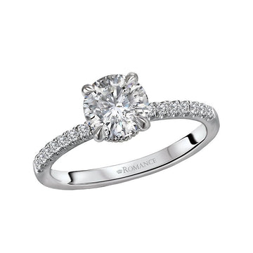 Bandora 14K White Gold Semi-Mount Engagement Ring with Lab Grown Diamond